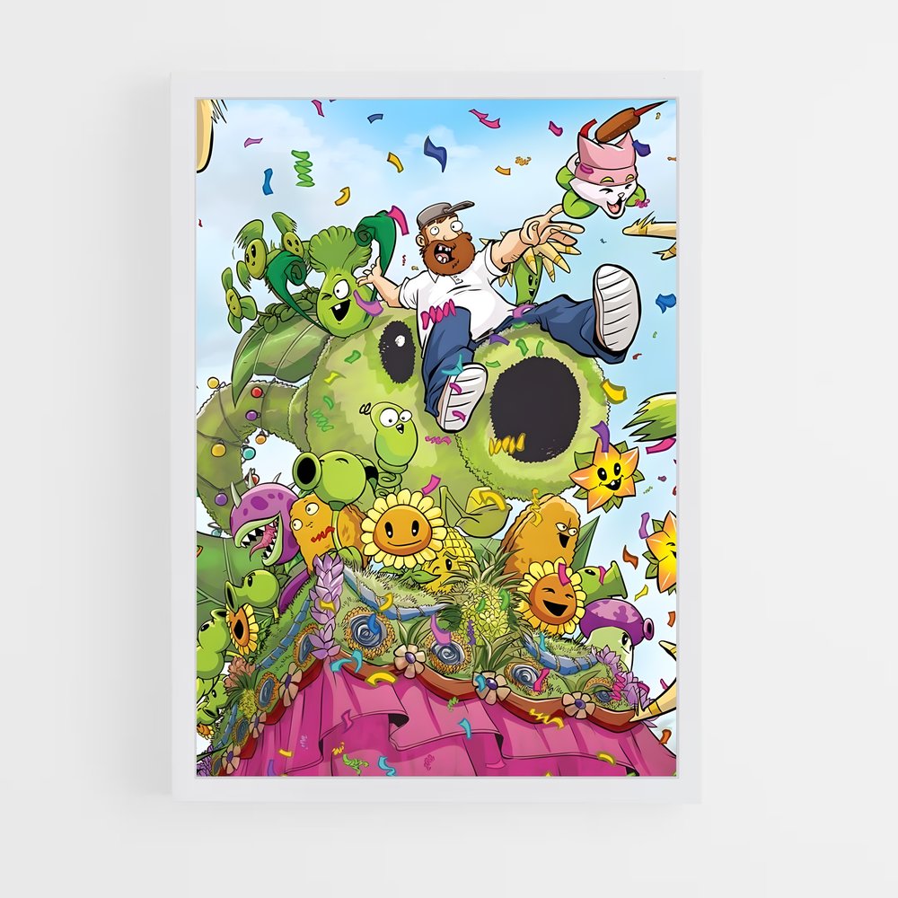 Poster Zombie vs Fleurs – affiche Plants vs zombies (vue 3)